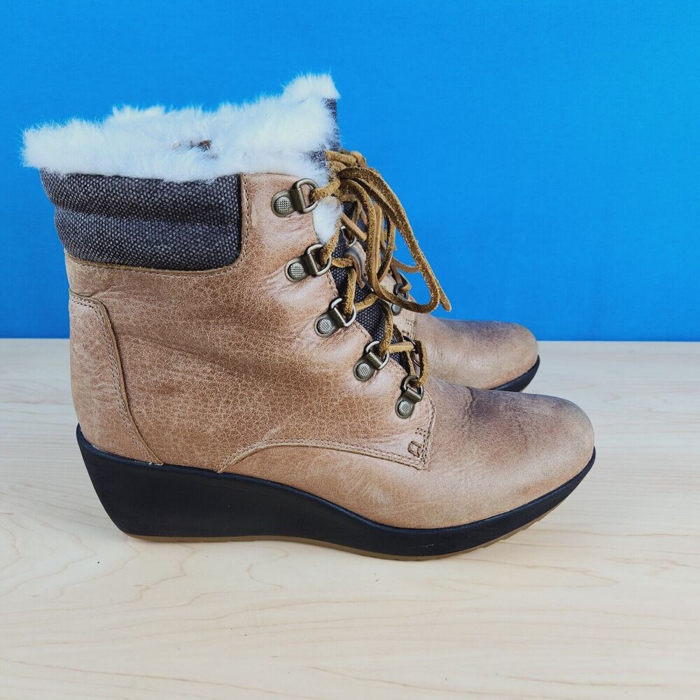 Sperry Top Sider Luca‎ Peak Womens Size 8.5 Wedge Boots Leather Winter STS97172